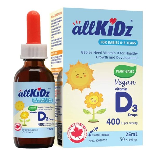 Allkidz - vegan vitamin d3 drops 400iu - 25 ml For Sale