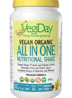 Vegiday - vegan organic all-in-one nutritional shake : french vanilla - 860 g Online now