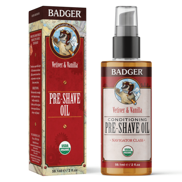 Badger - pre-shave oil extra virgin olive oil & baobab oil certified organic 59 ml Online Hot Sale