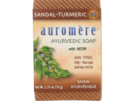 Auromère - ayurvedic bar soap sandal-turmeric - 78g on Sale