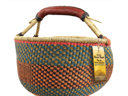 Alaffia - handwoven african grass basket - round w  1 handle Sale